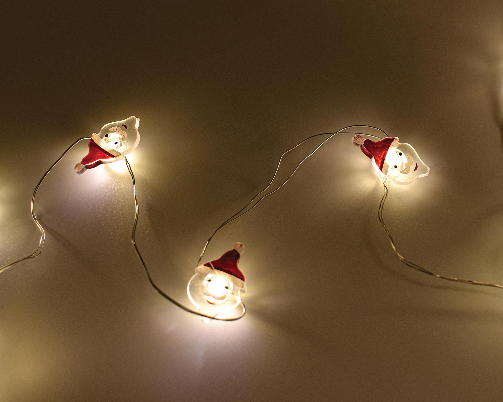 Catena di luci 30 Nano beanled a forma di Babbo natale