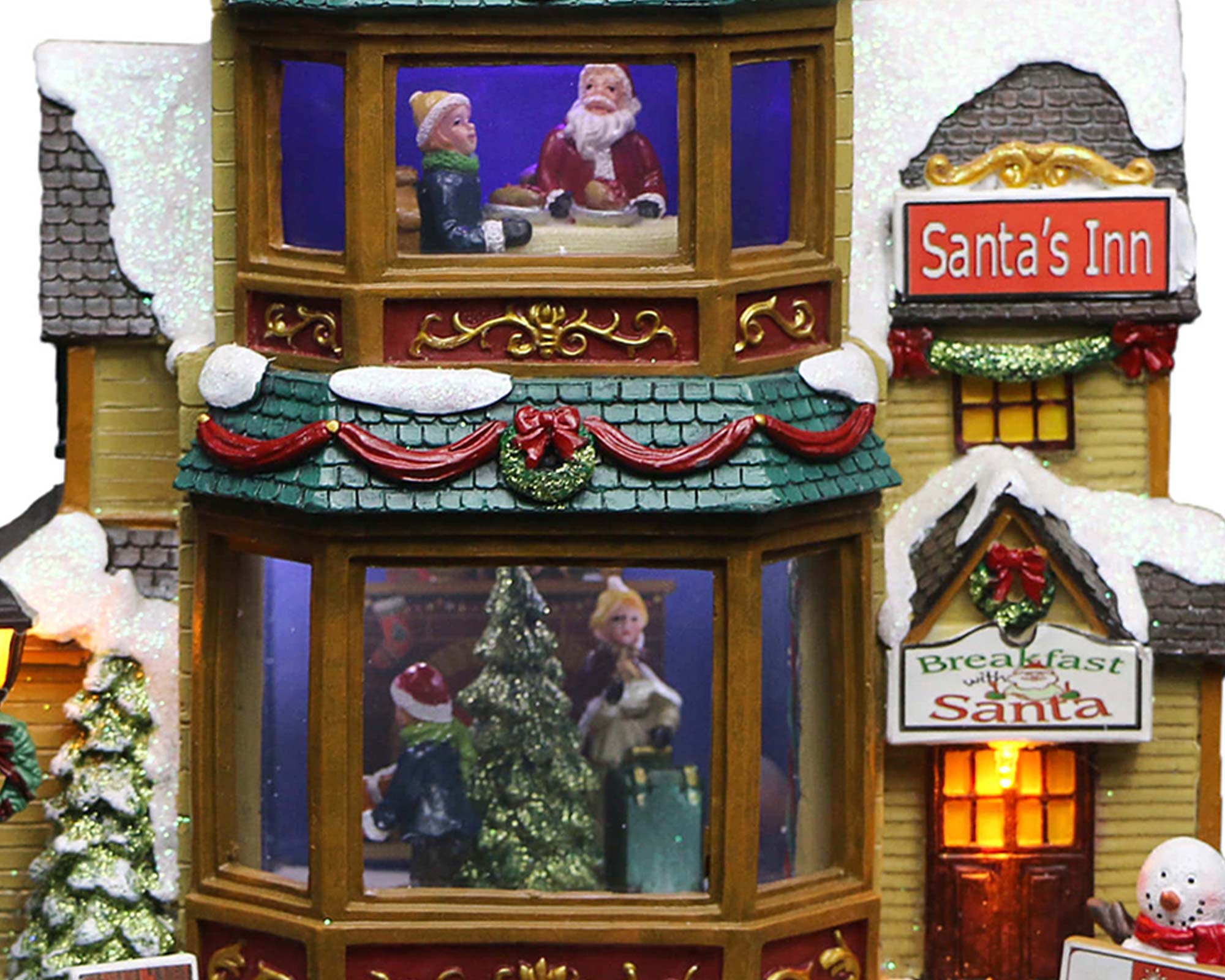 Villaggio natalizio Locanda di Babbo natale con musica e led - immagine 2