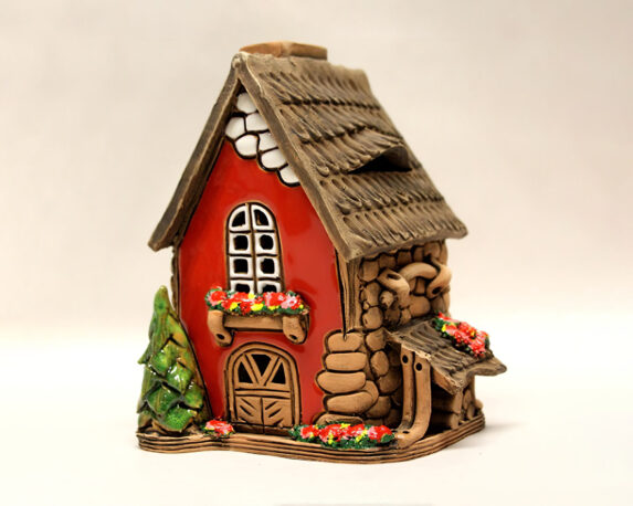 Portacandele a forma di casetta