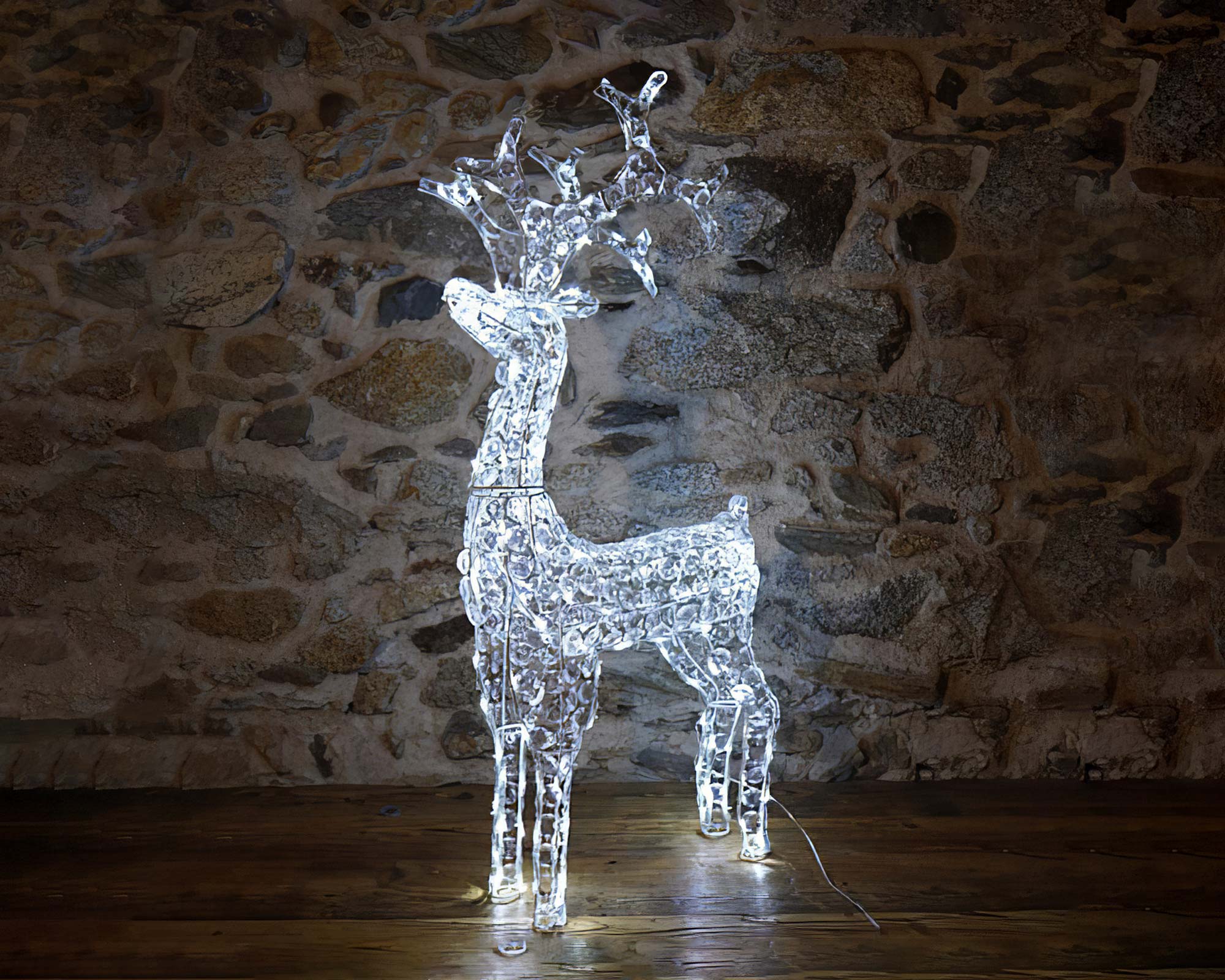 Luci decorative Renna 3D con led effetto ghiaccio tradizionale - immagine 4