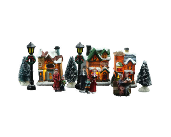 12 Pz villaggio nordico con led