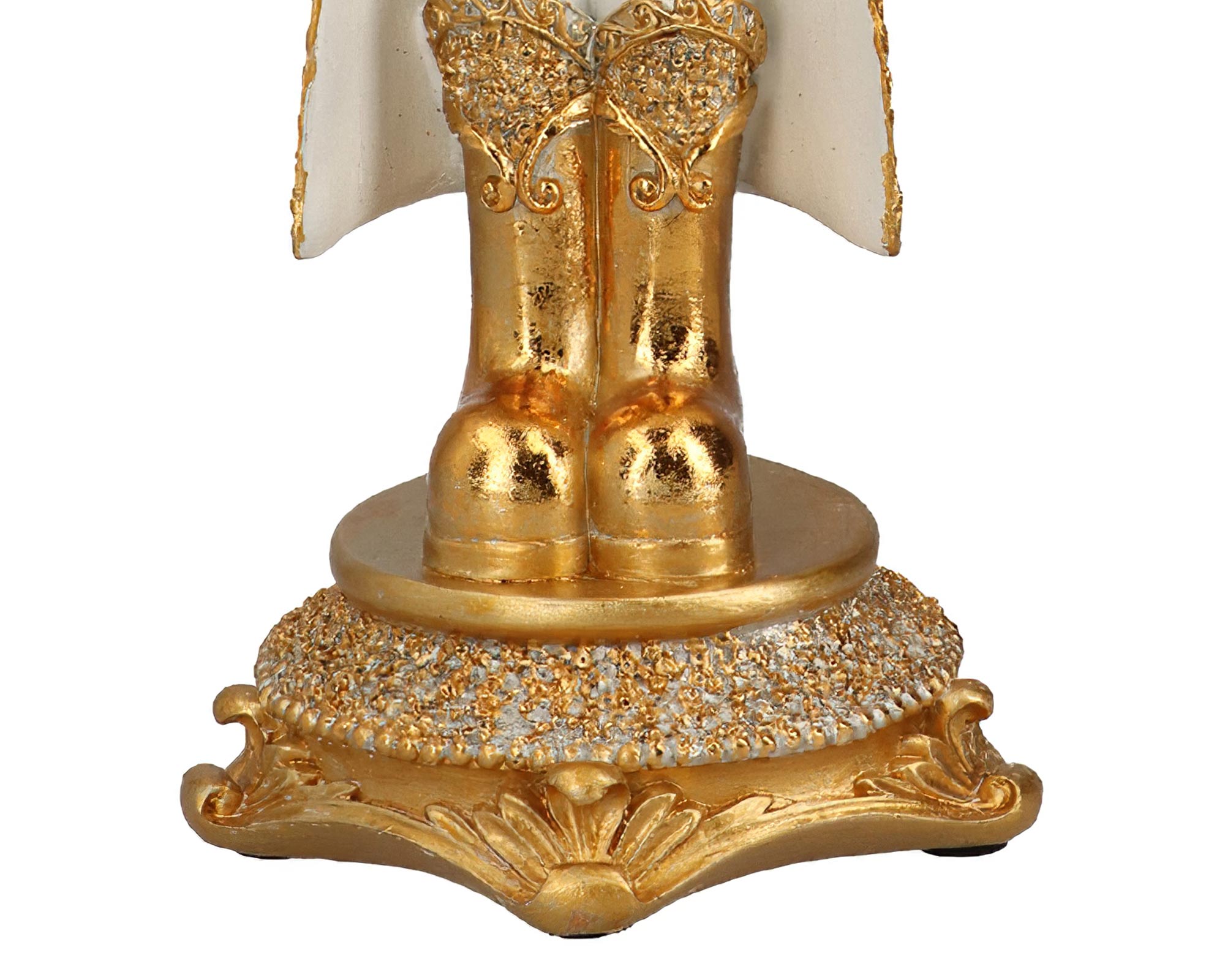 Soldatino Schiaccianoci natalizio dorato in resina - immagine 3