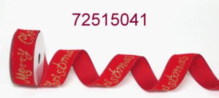 Nastro di natale rosso e dorato