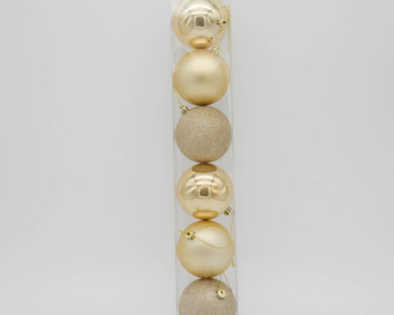 Box 6 Pz Sfere di natale di colore oro