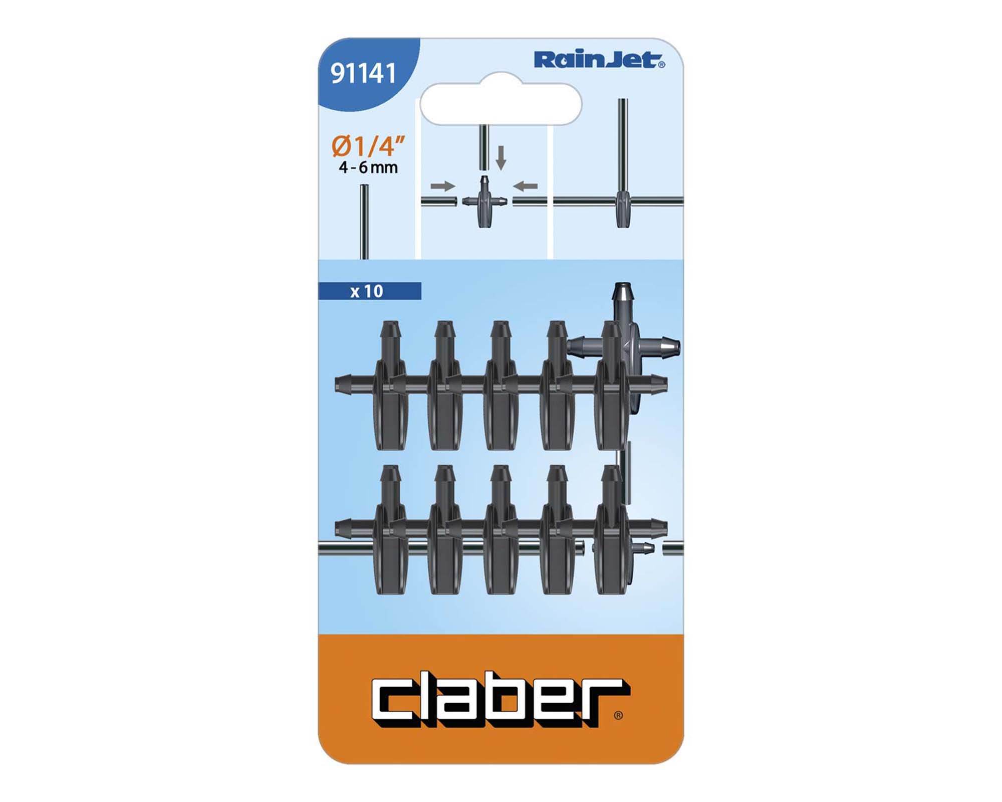 Set 10 Pz Raccordo a Tre Vie per Tubo - Claber - immagine 2