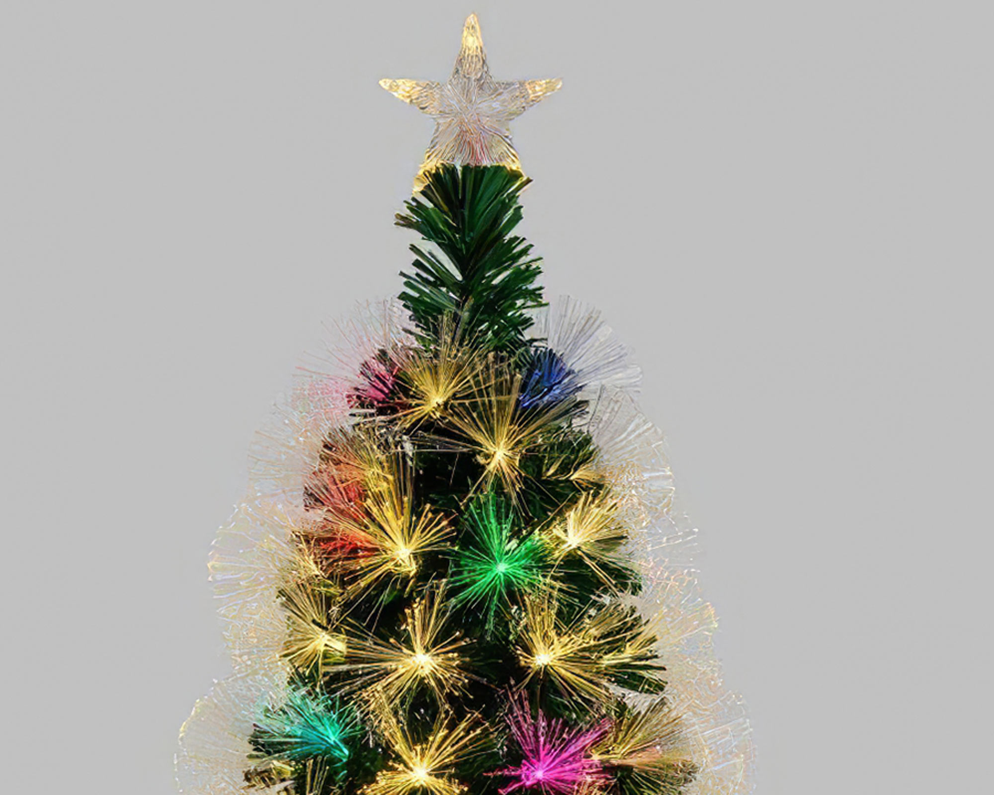 Albero di natale in fibre ottiche bianco caldo e RGB da interno con vaso - immagine 2