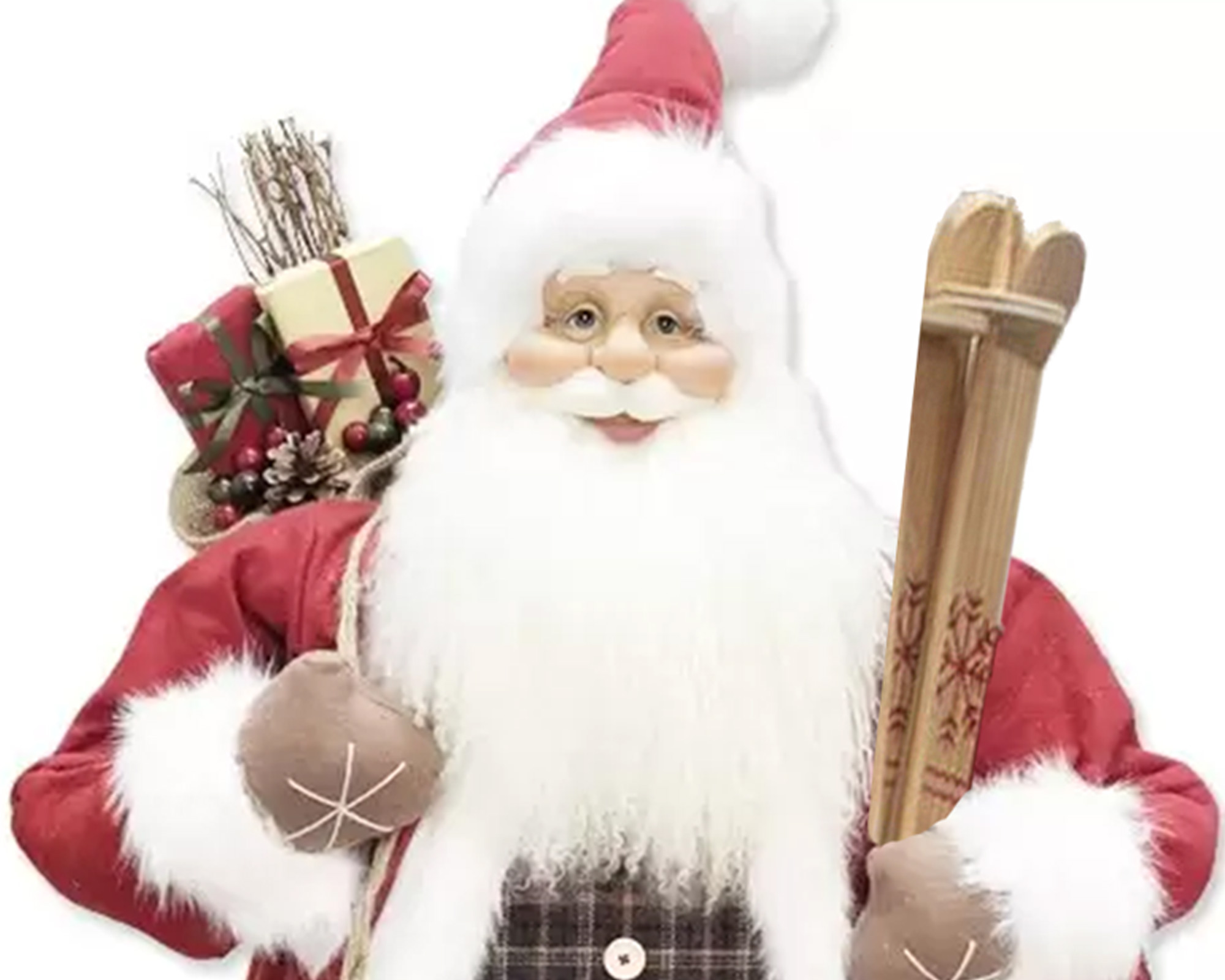 Babbo natale scozzese con doni e sci - immagine 2