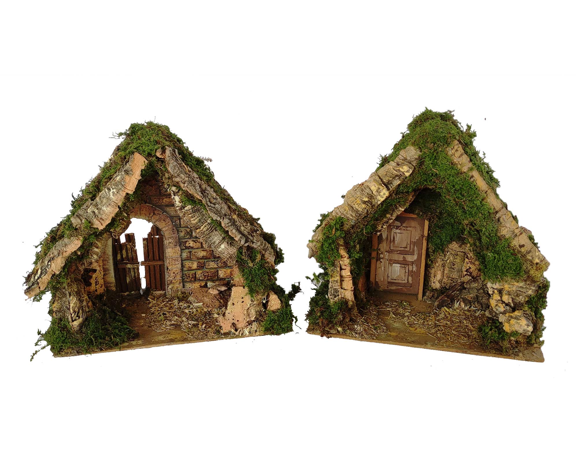 Casetta Realistica Con 10 Led Per Presepe - Rossi Rosa