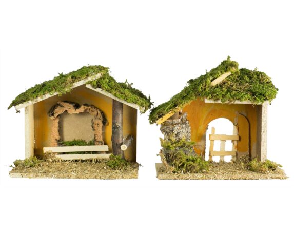 Casetta Realistica in Legno per Presepe – Rossi Rosa