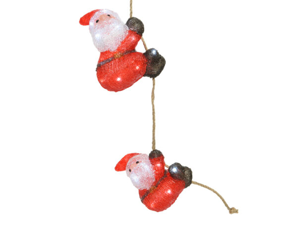 Luci Decorative Babbo Natale 3D Che Sale Su Una Corda Con Led