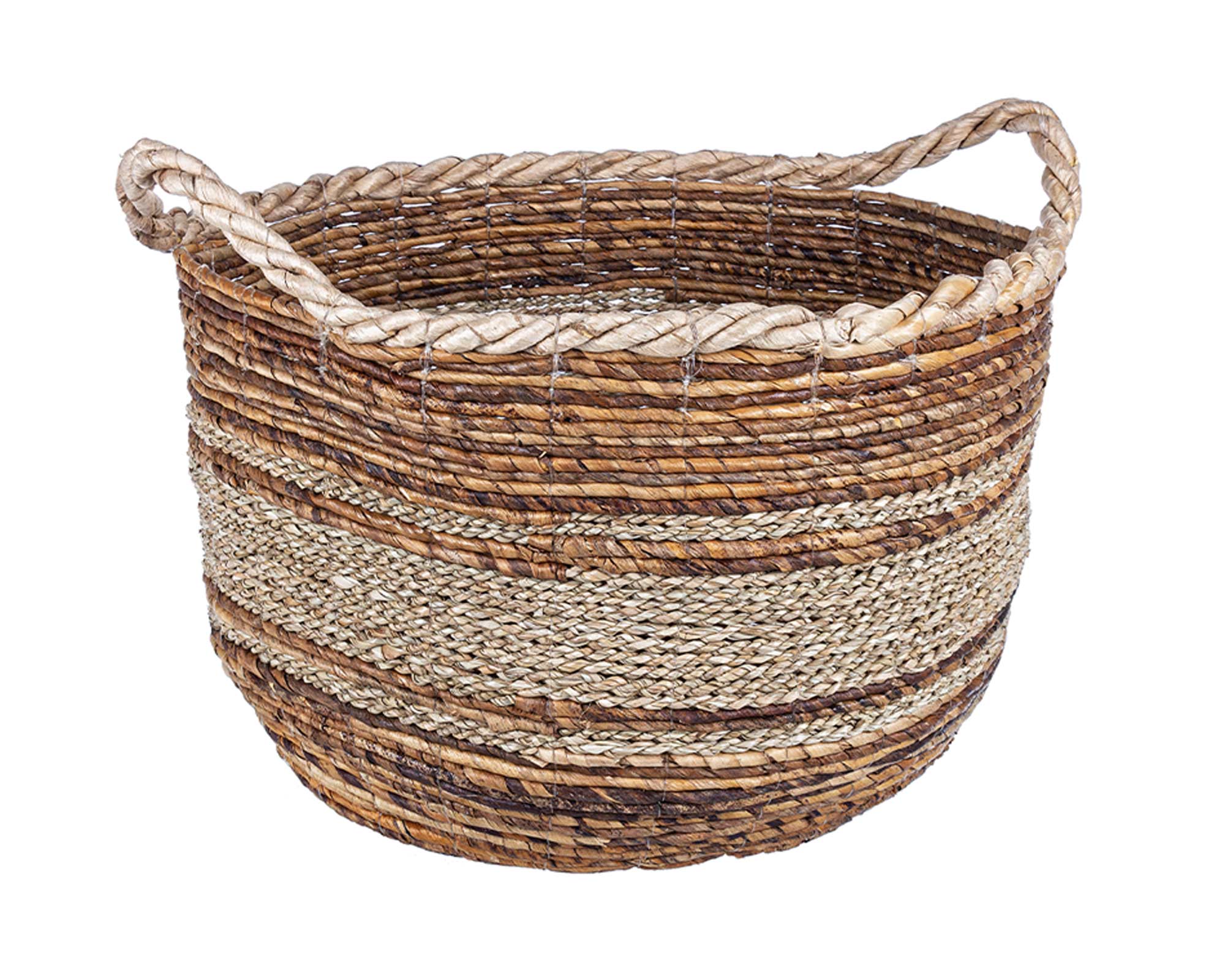 Cesta Floris To 2 Maniglie Nat-Arancio Large - Bizzotto