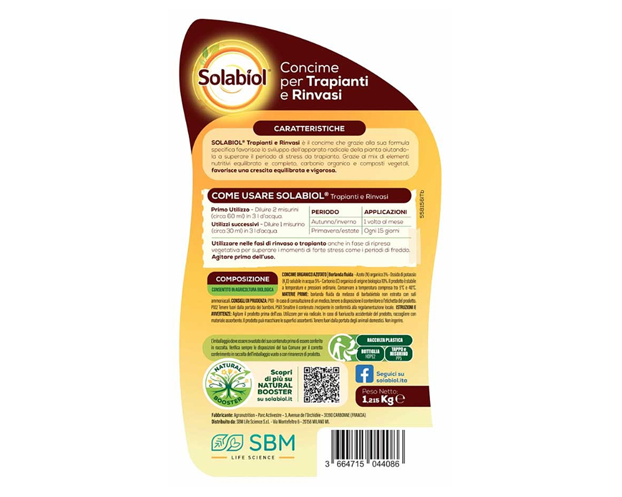 Concime Liquido Per Trapianti E Rinvasi BIO Solabiol - Bayer - immagine 3