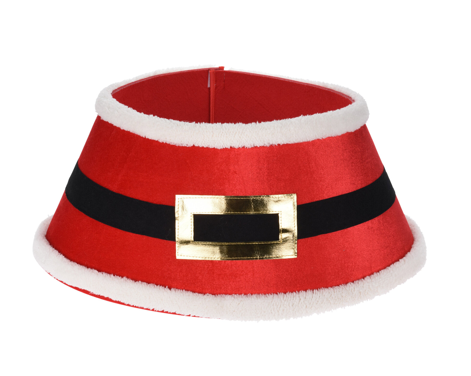 Copribase rotondo in tessuto rosso vellutato