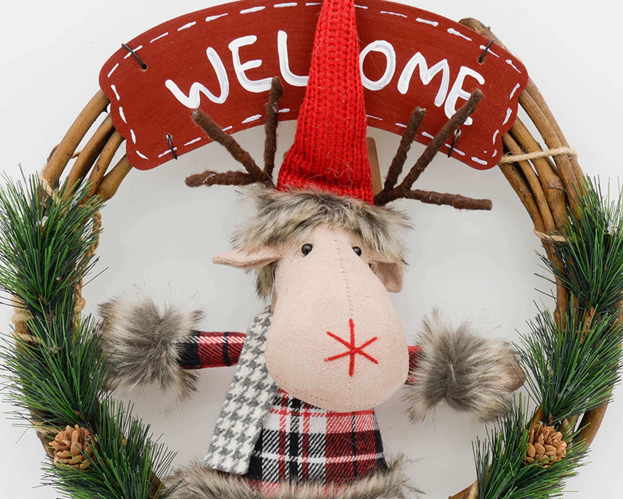 Ghirlanda natalizia in legno con Renna - immagine 2