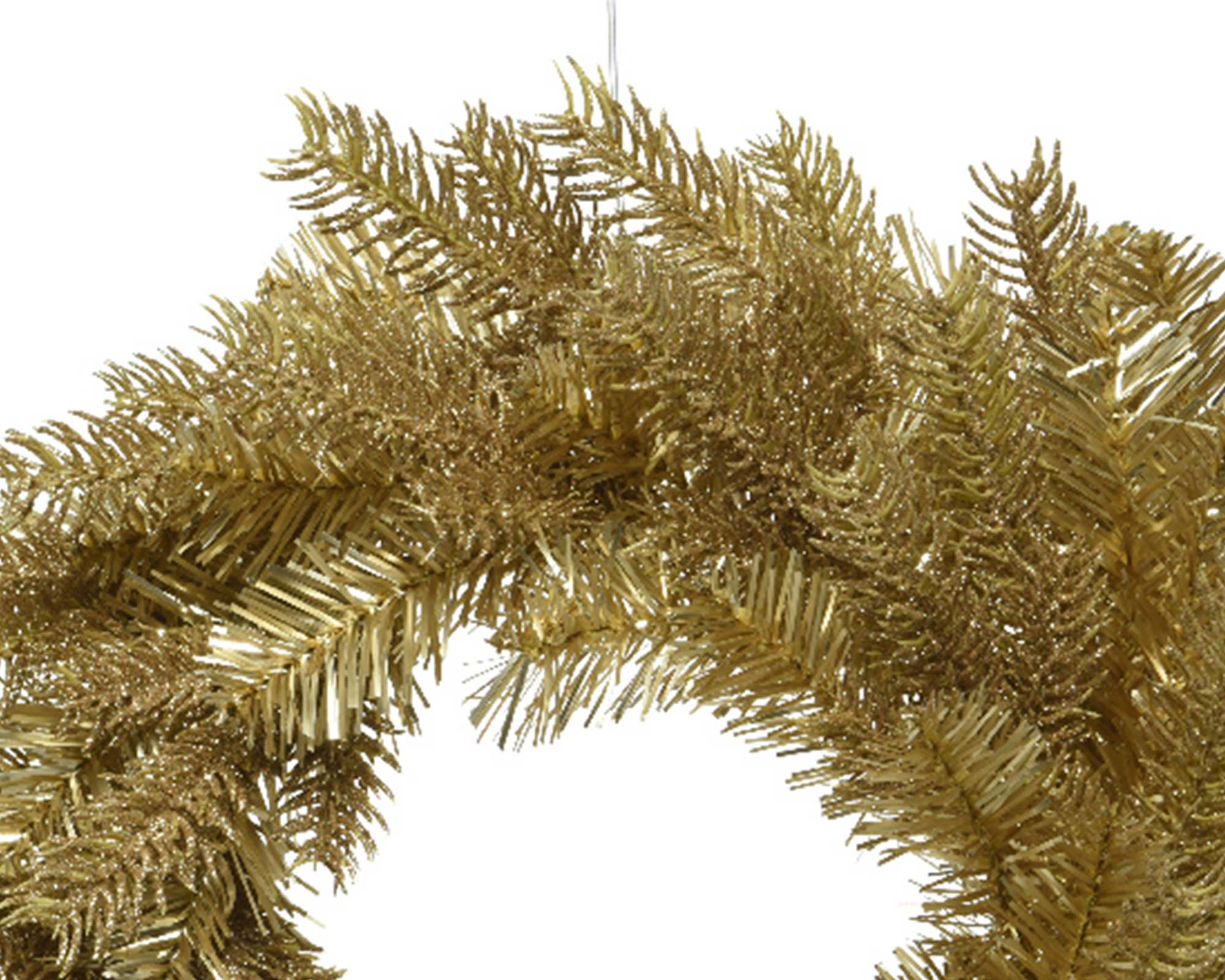 Ghirlanda natalizia Tiffany dorata con foglie di pino - immagine 2