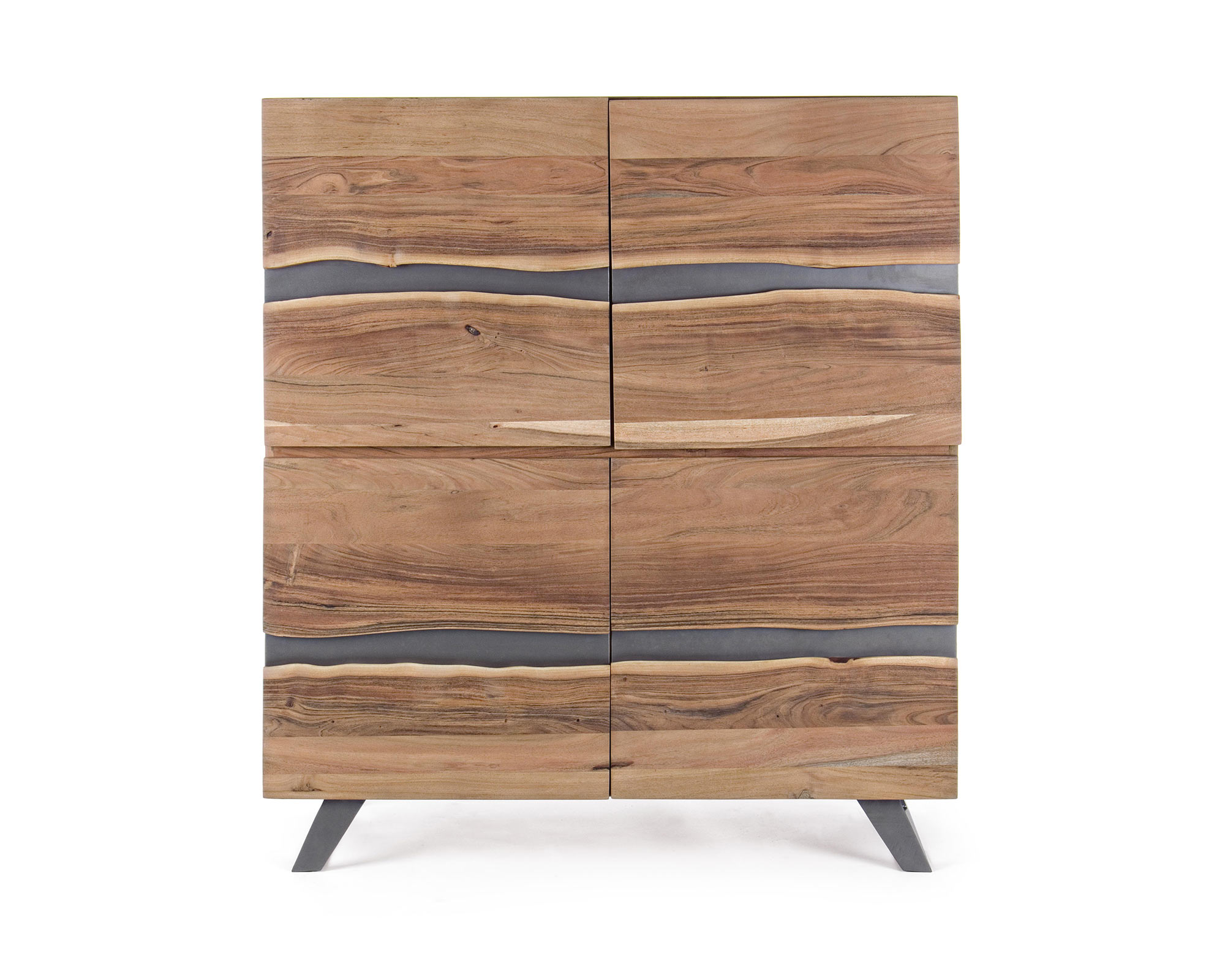 Credenza con 4 Ante Aron in Legno di Acacia e Acciaio - Bizzotto - immagine 3