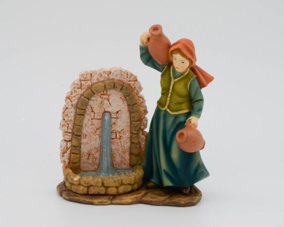 Statua del presepe Donna con fontana