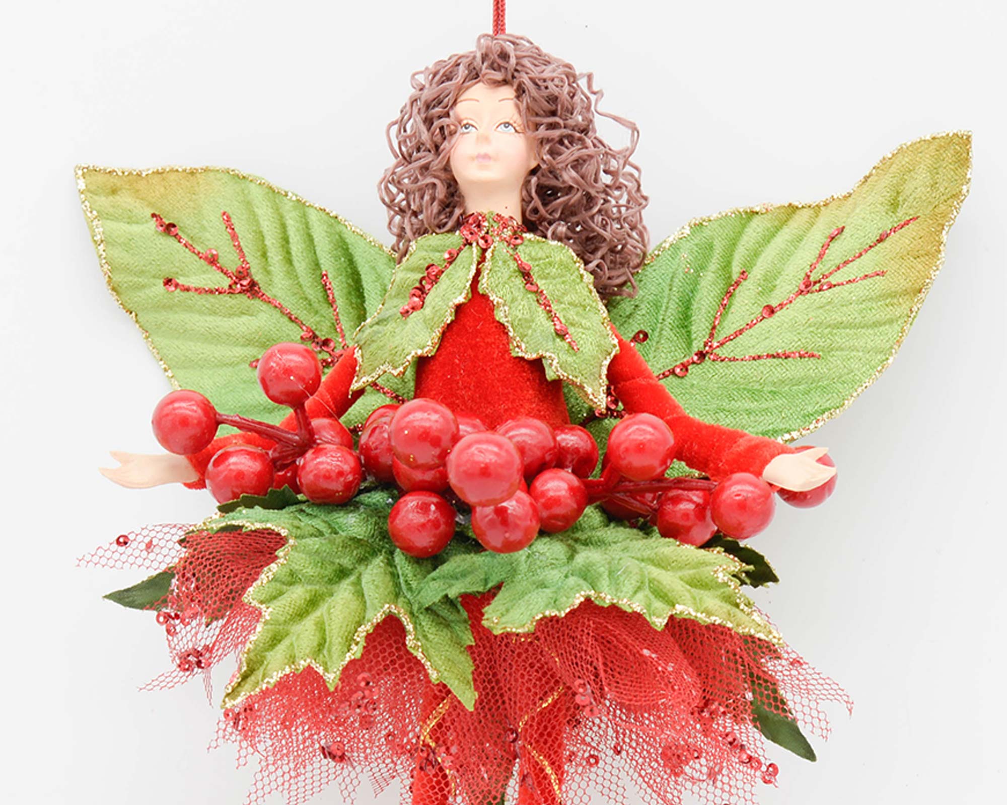 Decorazione da appendere a forma di Elfo con Agrifoglio - immagine 2