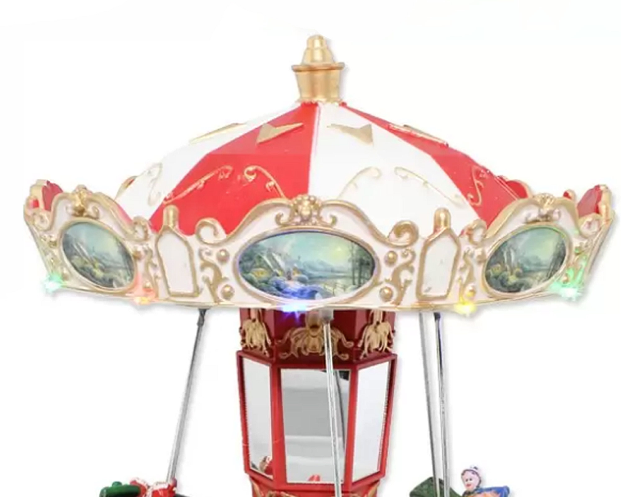 Villaggio nordico Giostra in movimento con bambini, musica e led - immagine 2