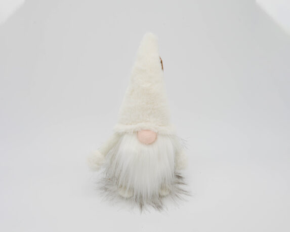 Decorazione in tessuto Gnomo di peluche natalizio bianco