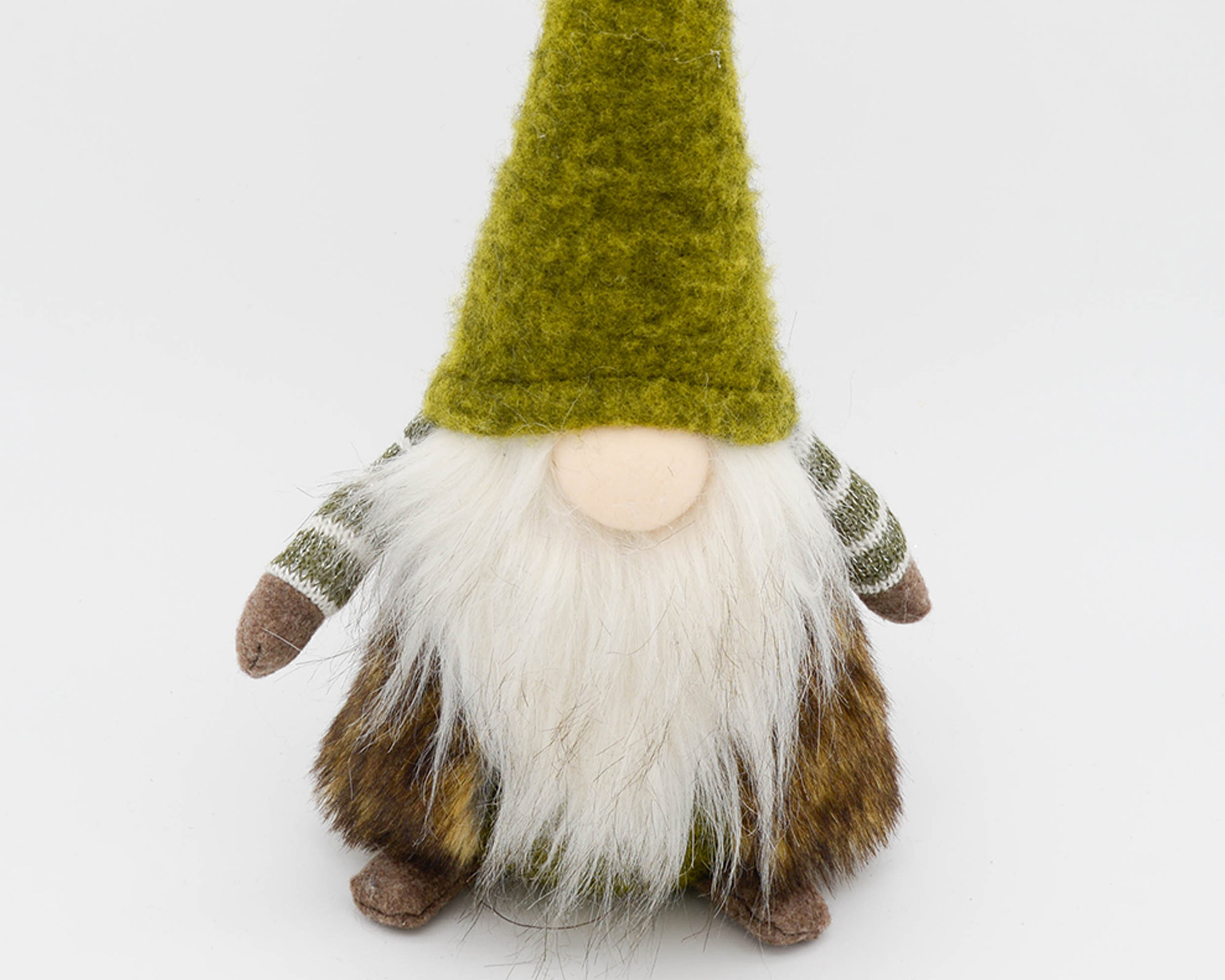 Decorazione in tessuto Gnomo di peluche natalizio verde - immagine 2