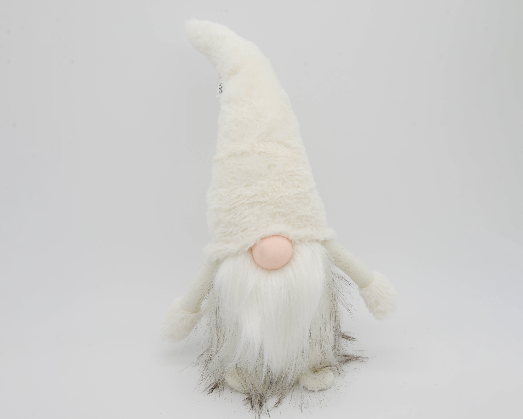 Decorazione in tessuto Gnomo di peluche natalizio bianco