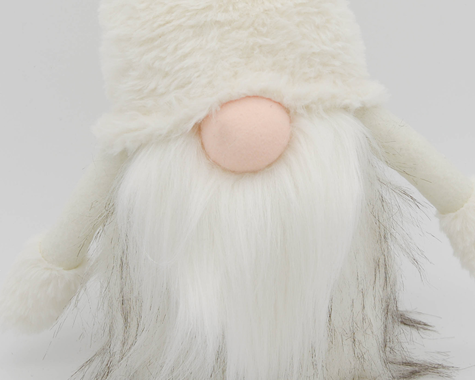 Decorazione in tessuto Gnomo di peluche natalizio bianco - immagine 2