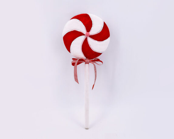 Decorazione di natale Lecca Lecca di tessuto con paillettes e fiocco