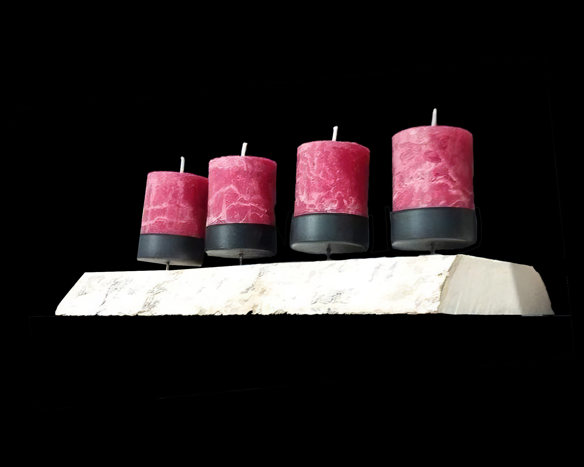 Portacandele in legno e metallo