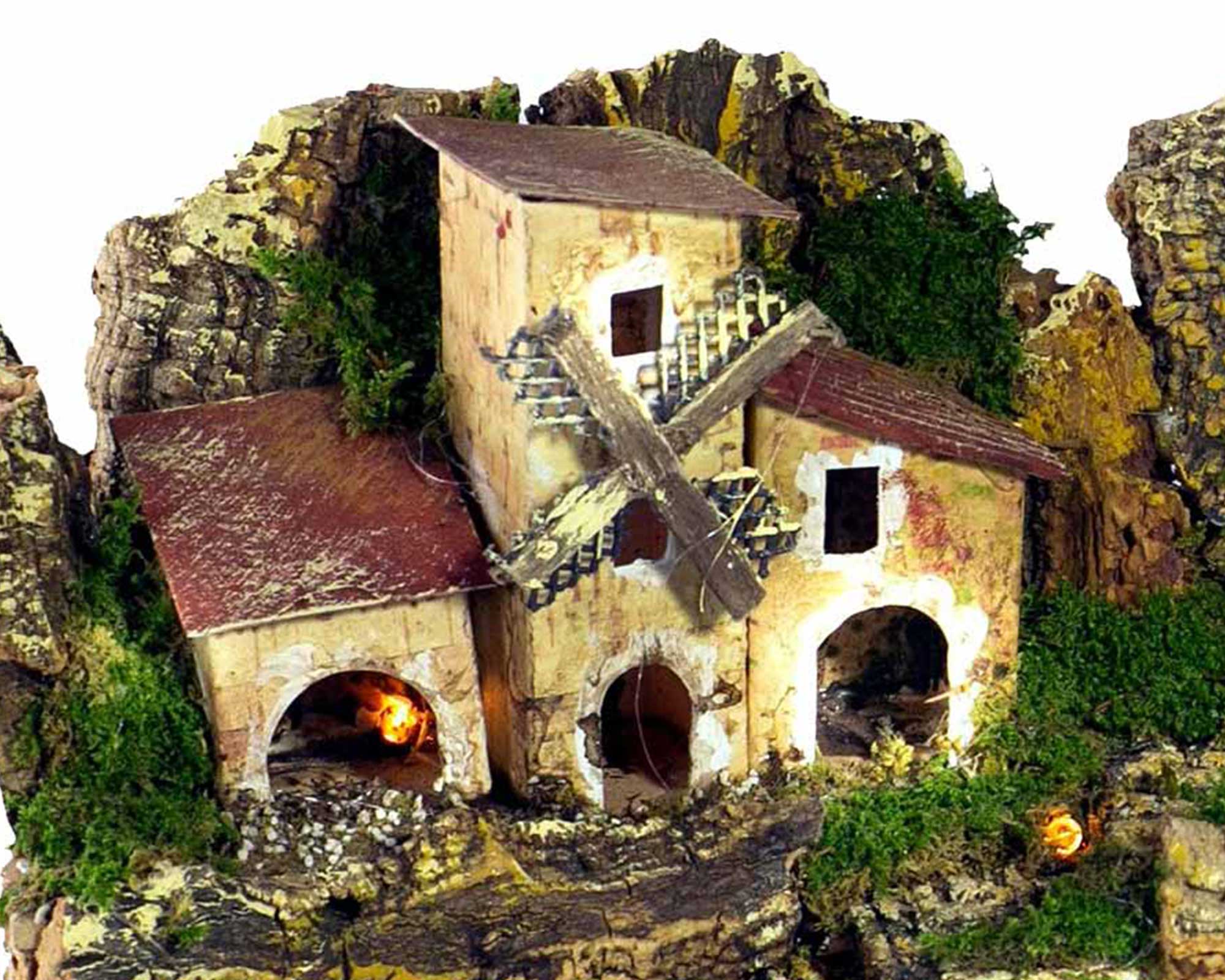 Paesaggio con Casette e Led per Presepe - Rossi Rosa - immagine 2