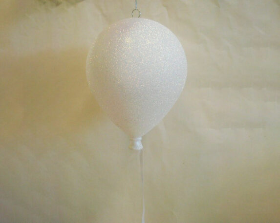 Palloncino glitterato di ceramica bianco