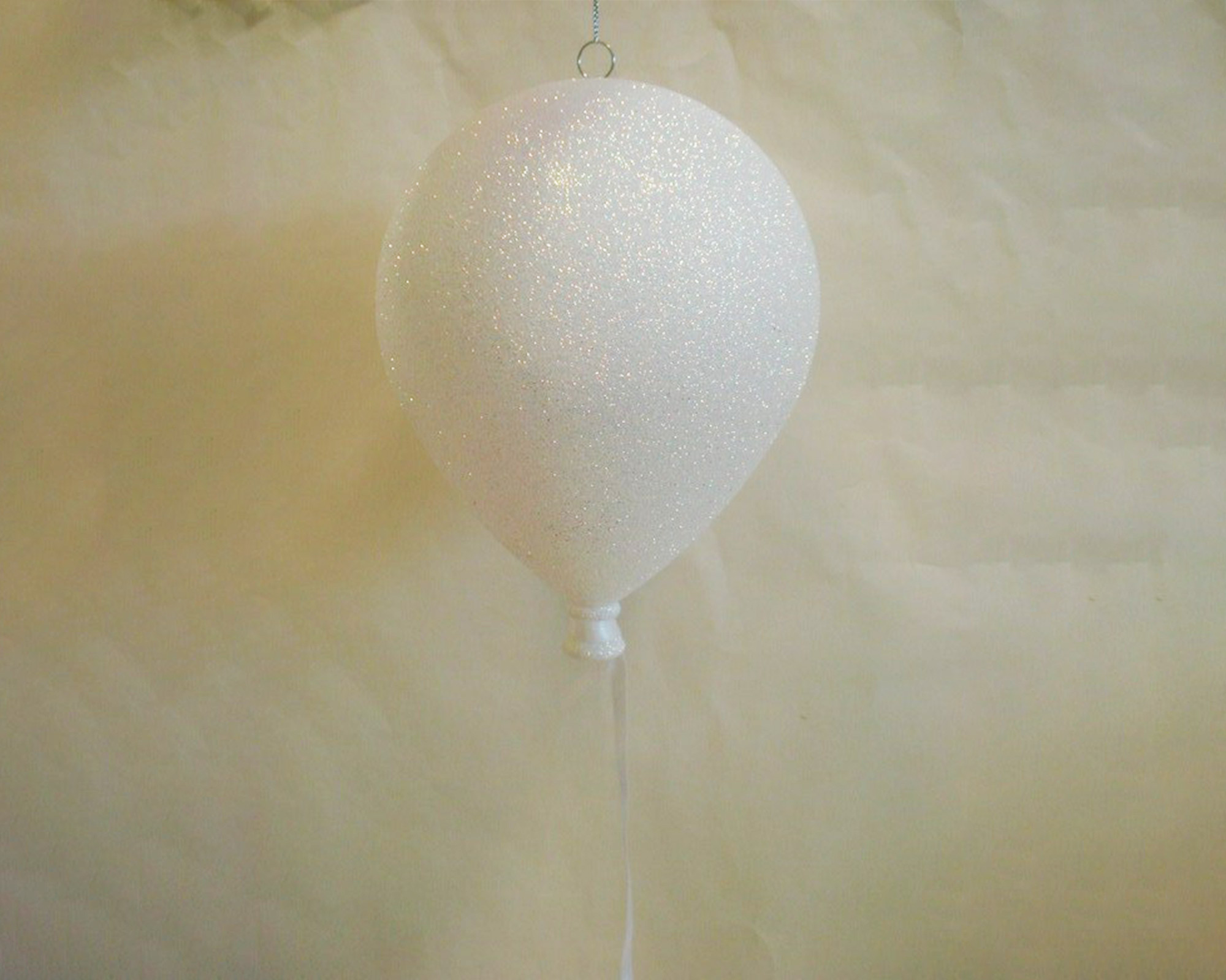 Palloncino glitterato di ceramica bianco