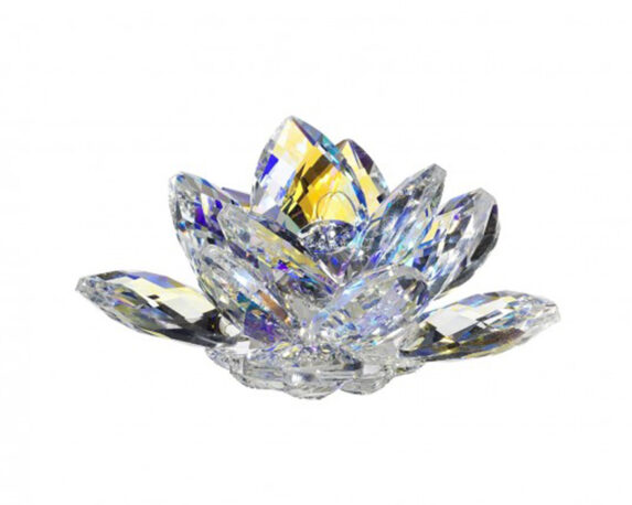 Candelabro Portacandele di vetro a forma di Fiore di loto