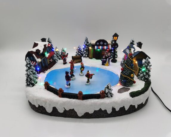 Giostra con pattinatori in movimento con musica e led