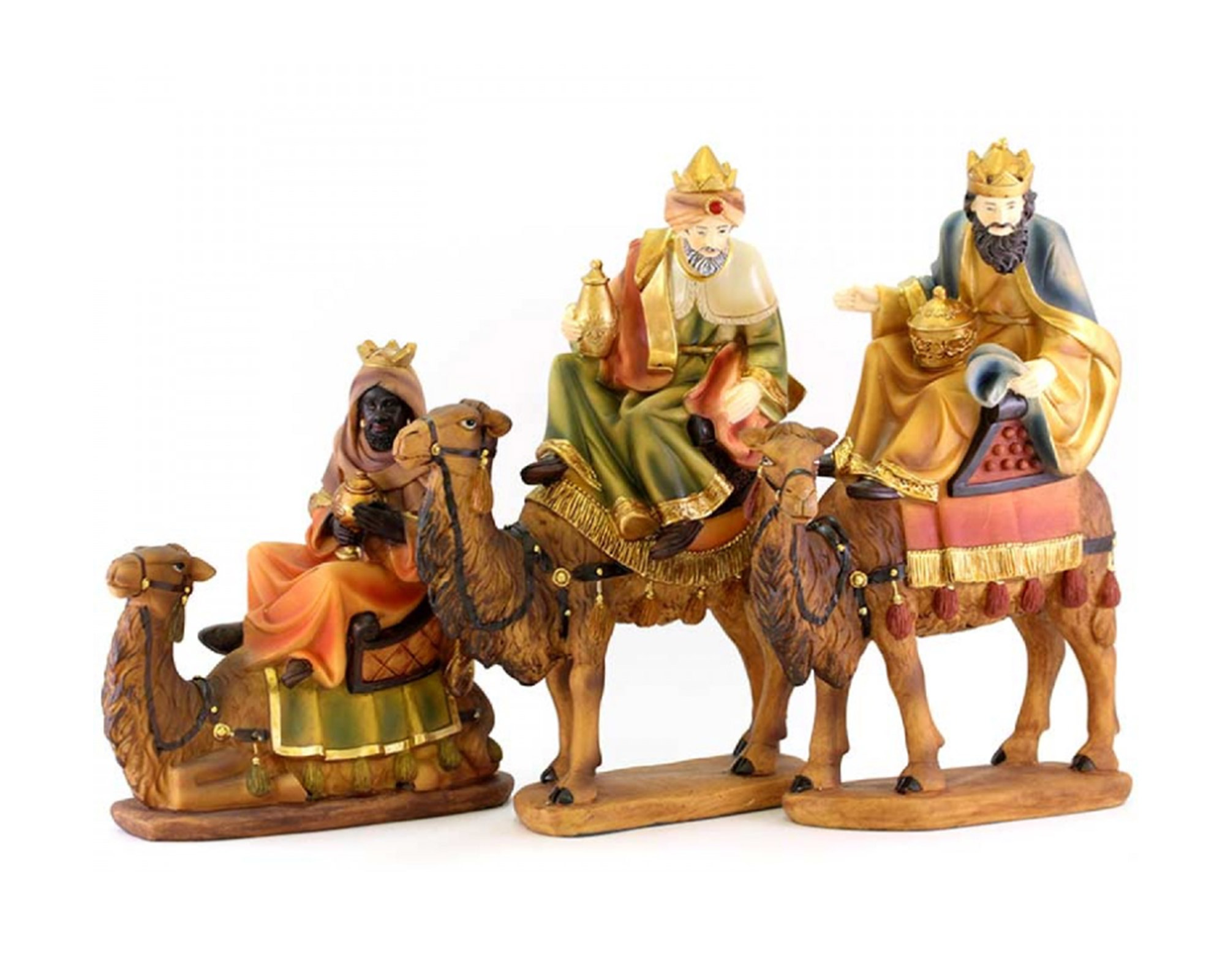 Set 3 Pz Statue del presepe Re magi in resina