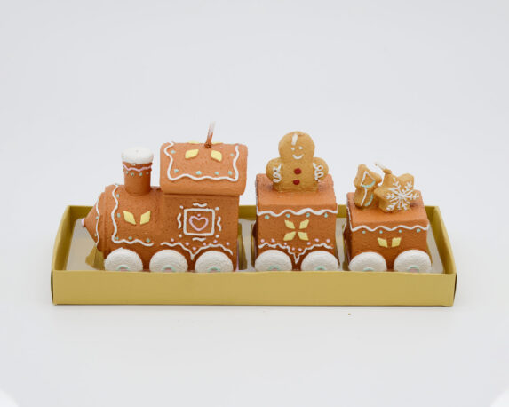 3 Pz Set Candele a forma di Trenino