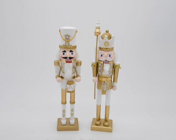 Soldatino Schiaccianoci natalizio dorato in resina