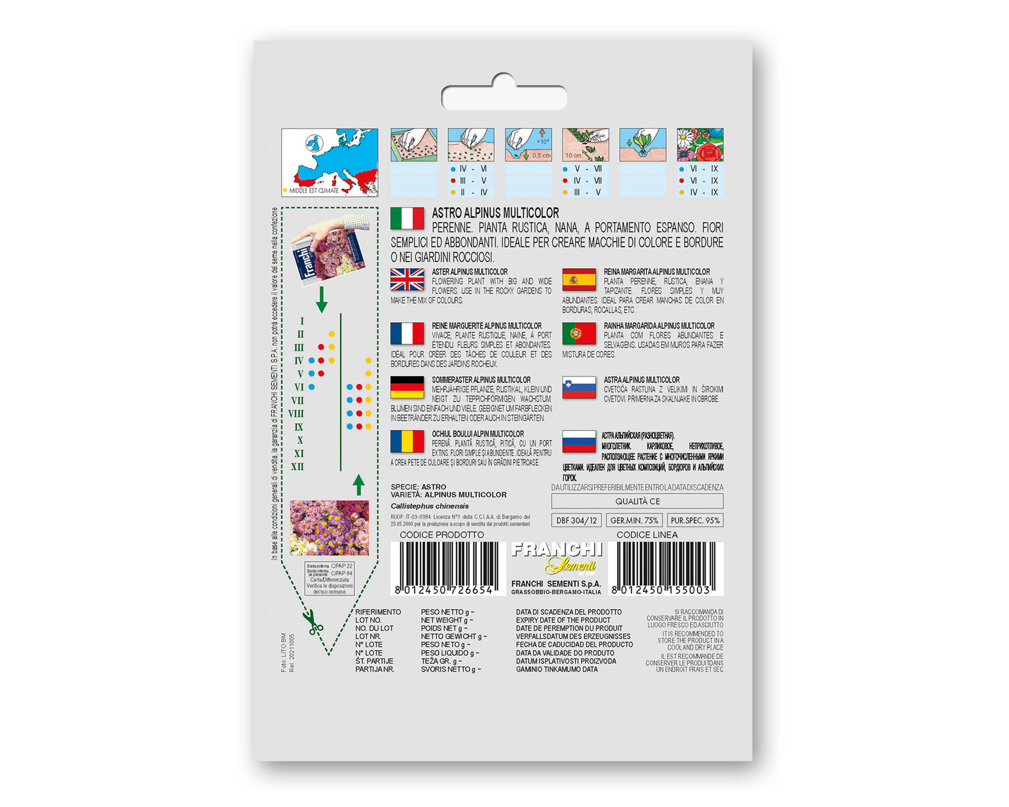 Semi di Astro Alpinus Multicolor - Franchi sementi - immagine 2