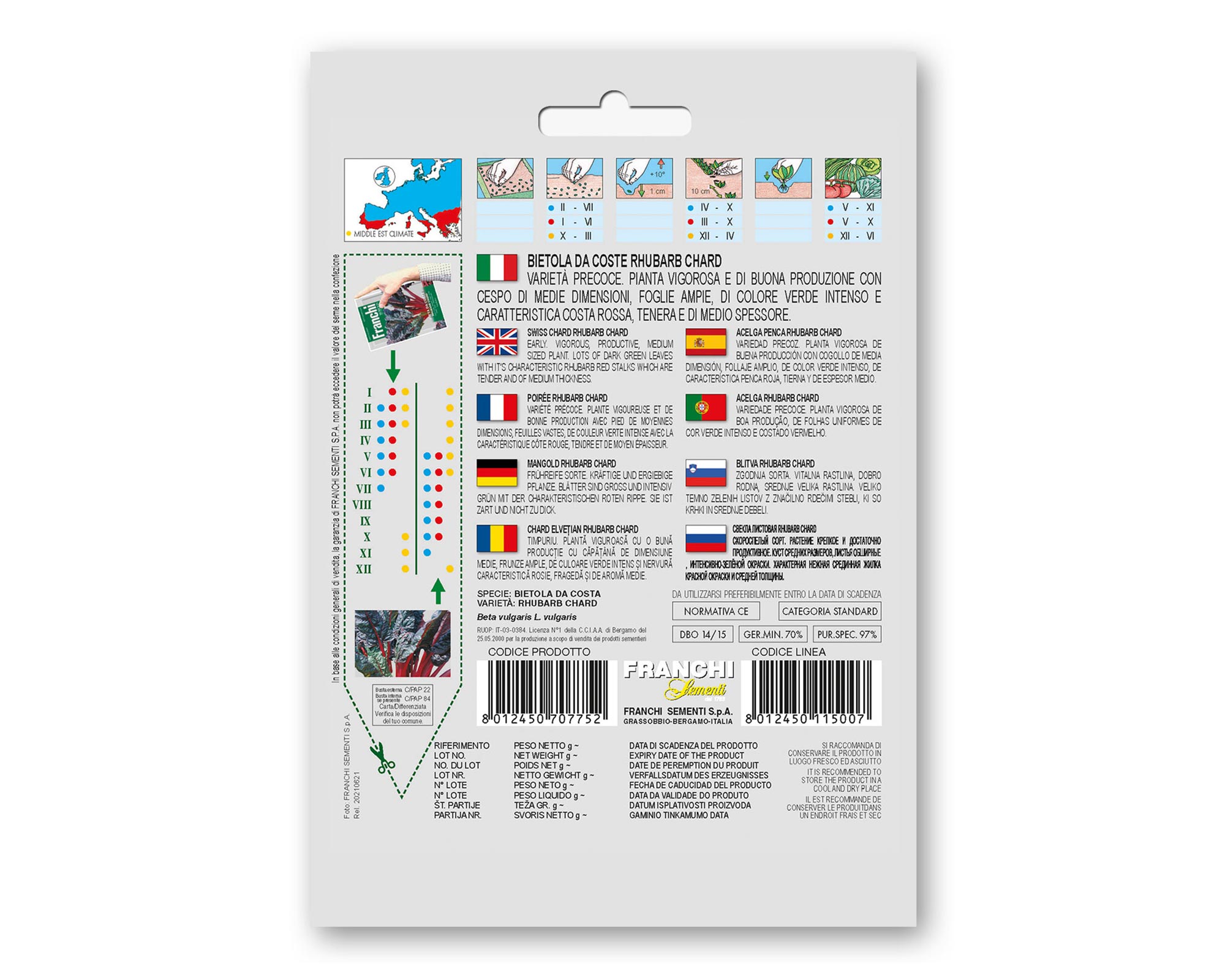 Semi di Bietola da Coste Rhubarb Chard - Franchi sementi - immagine 2