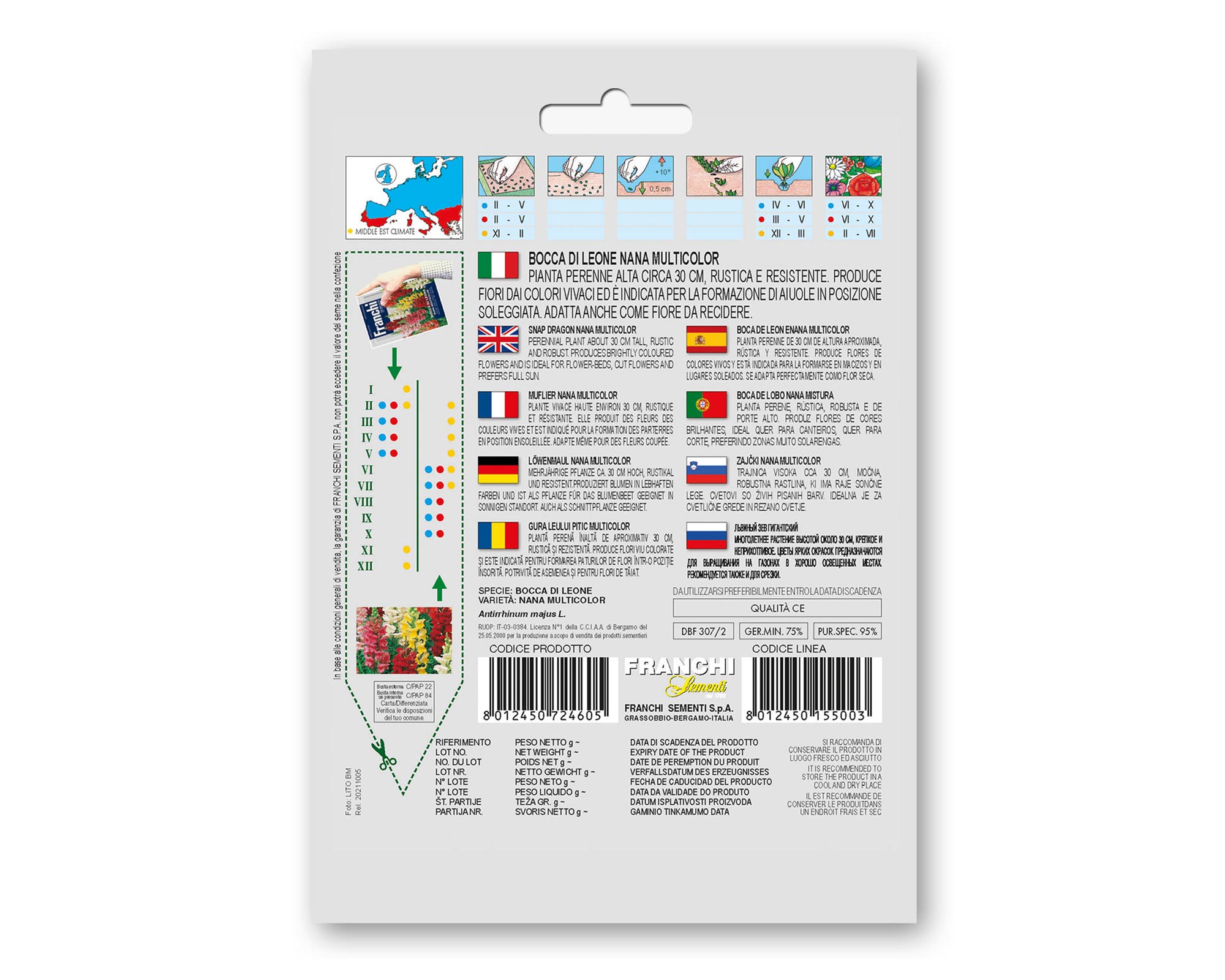 Semi di Bocca di Leone Nana Multicolor - Franchi sementi - immagine 2