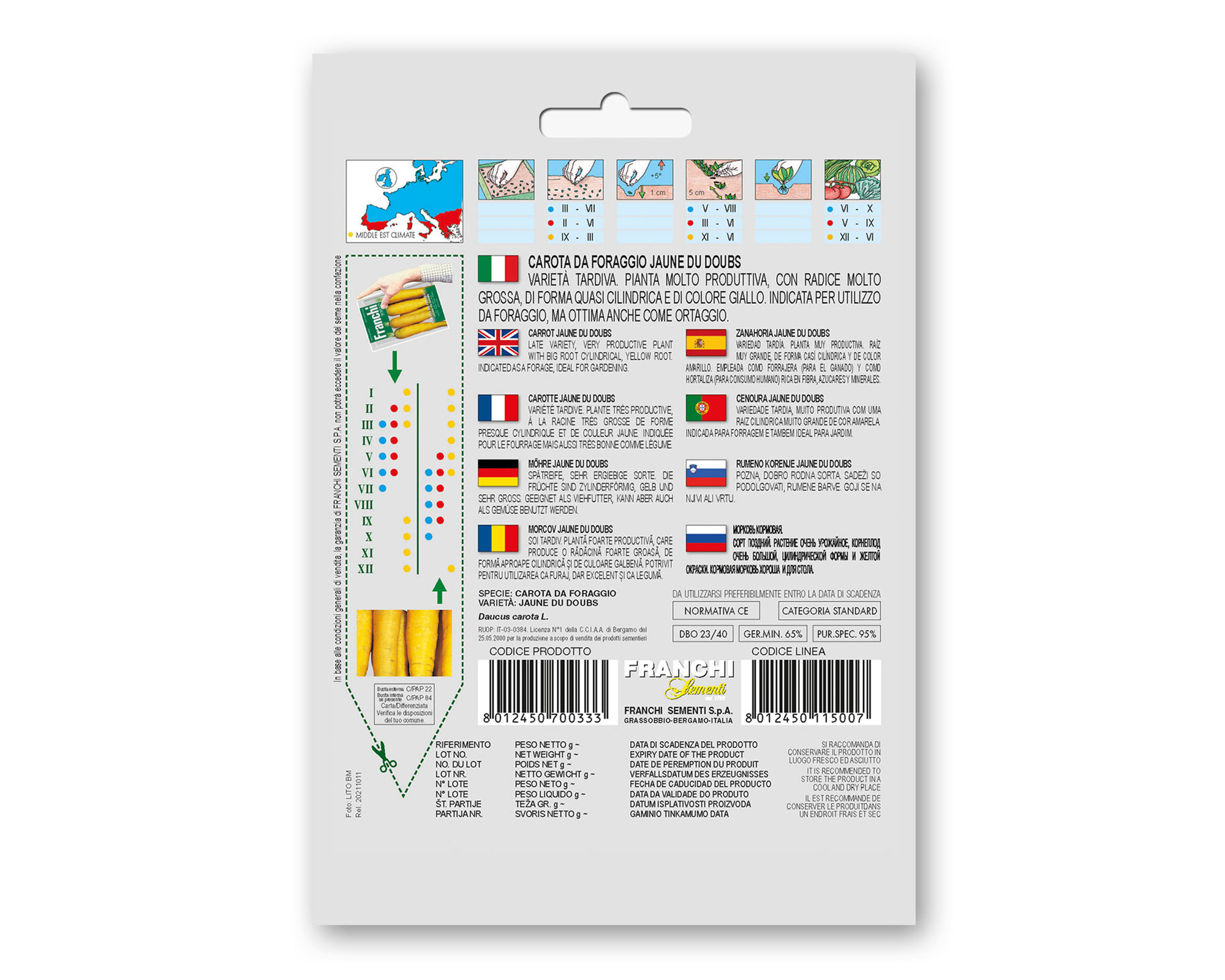 Semi di Carota da Foraggio Jaune Du Doubs - Franchi sementi - immagine 2