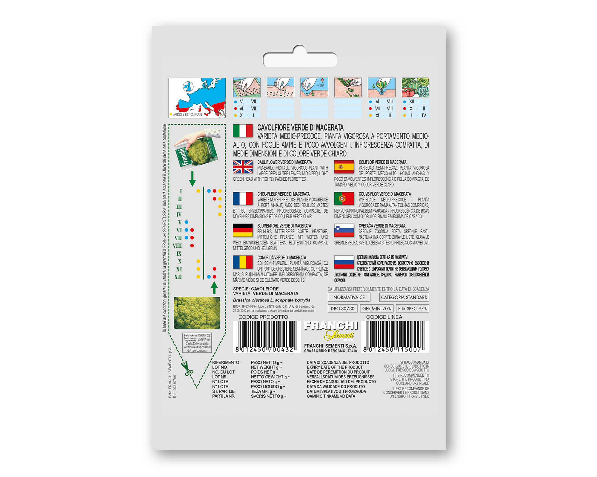 Semi di Cavolfiore Verde di Macerata - Franchi sementi - immagine 2