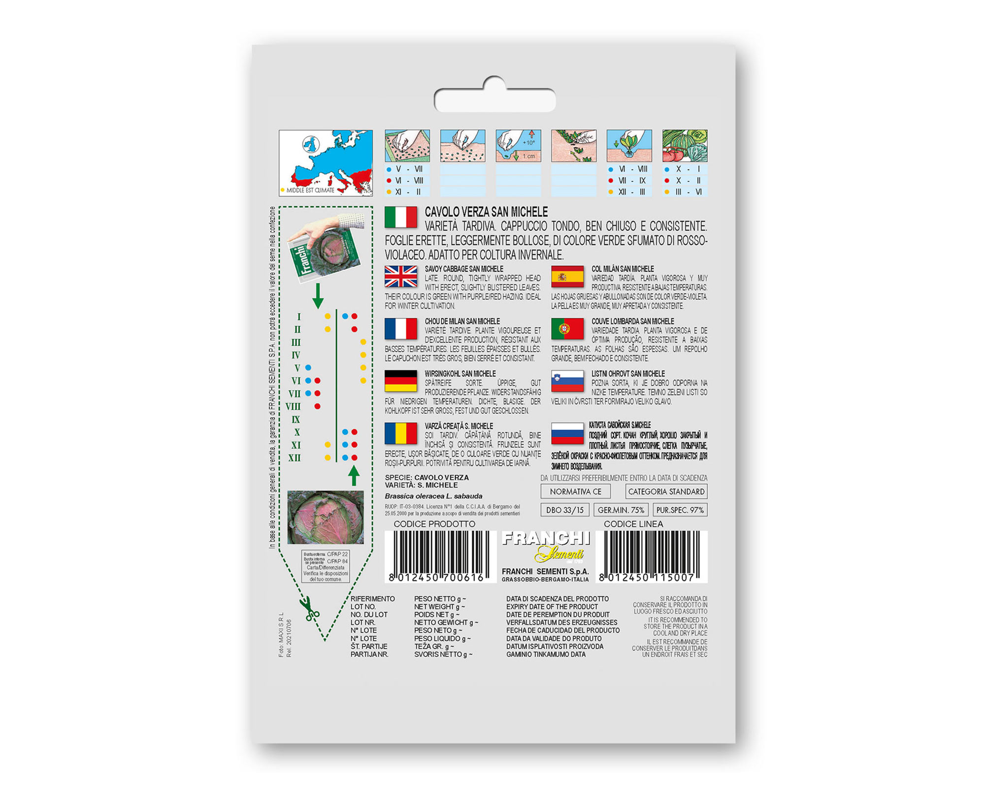 Semi di Cavolo Verza San Michele - Franchi sementi - immagine 2