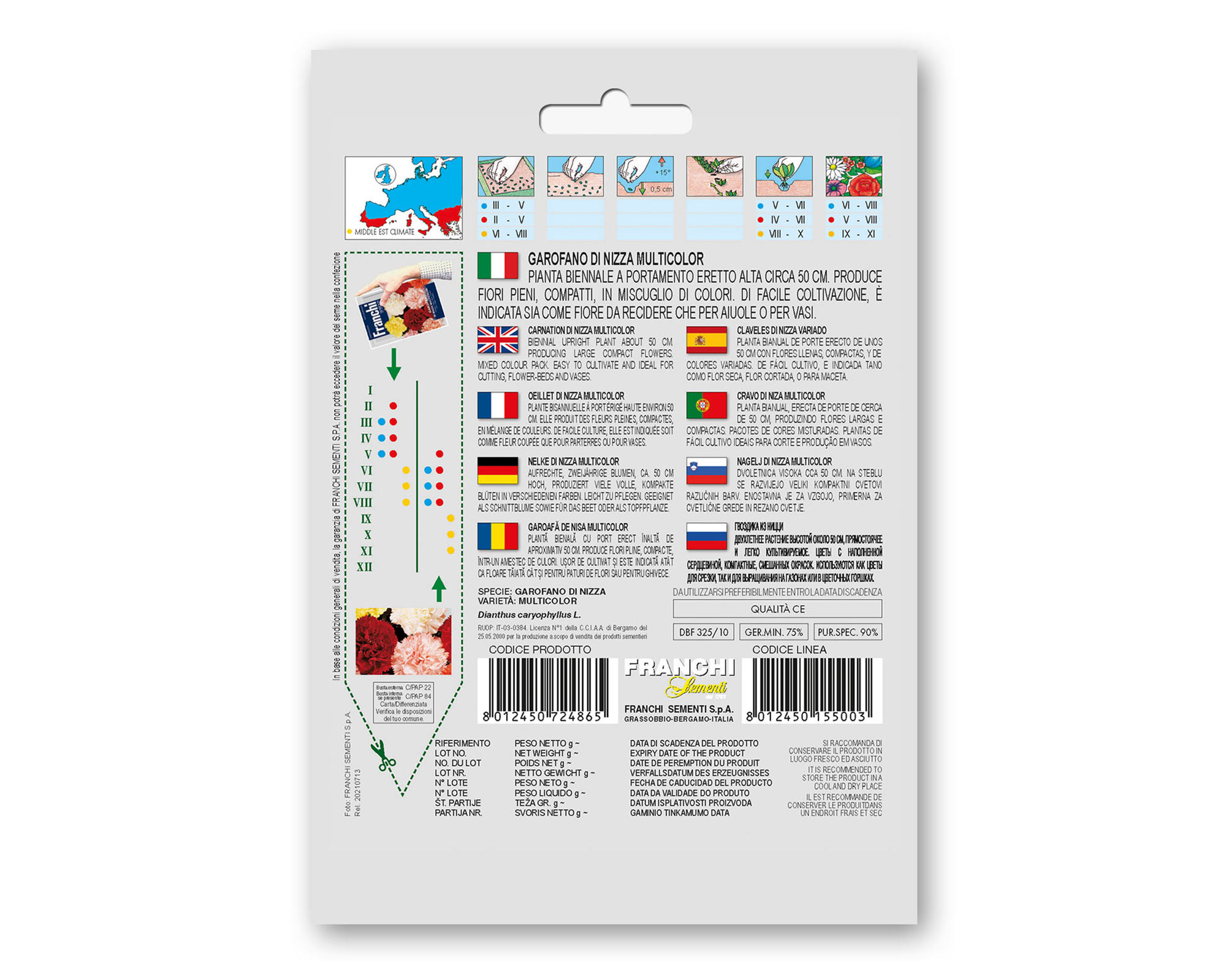 Semi di Garofano di Nizza Multicolor - Franchi sementi - immagine 2