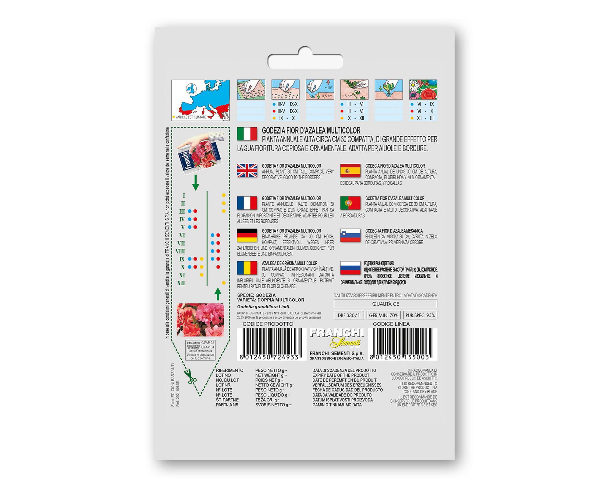 Semi di Godezia Fior D'Azalea - Franchi sementi - immagine 2