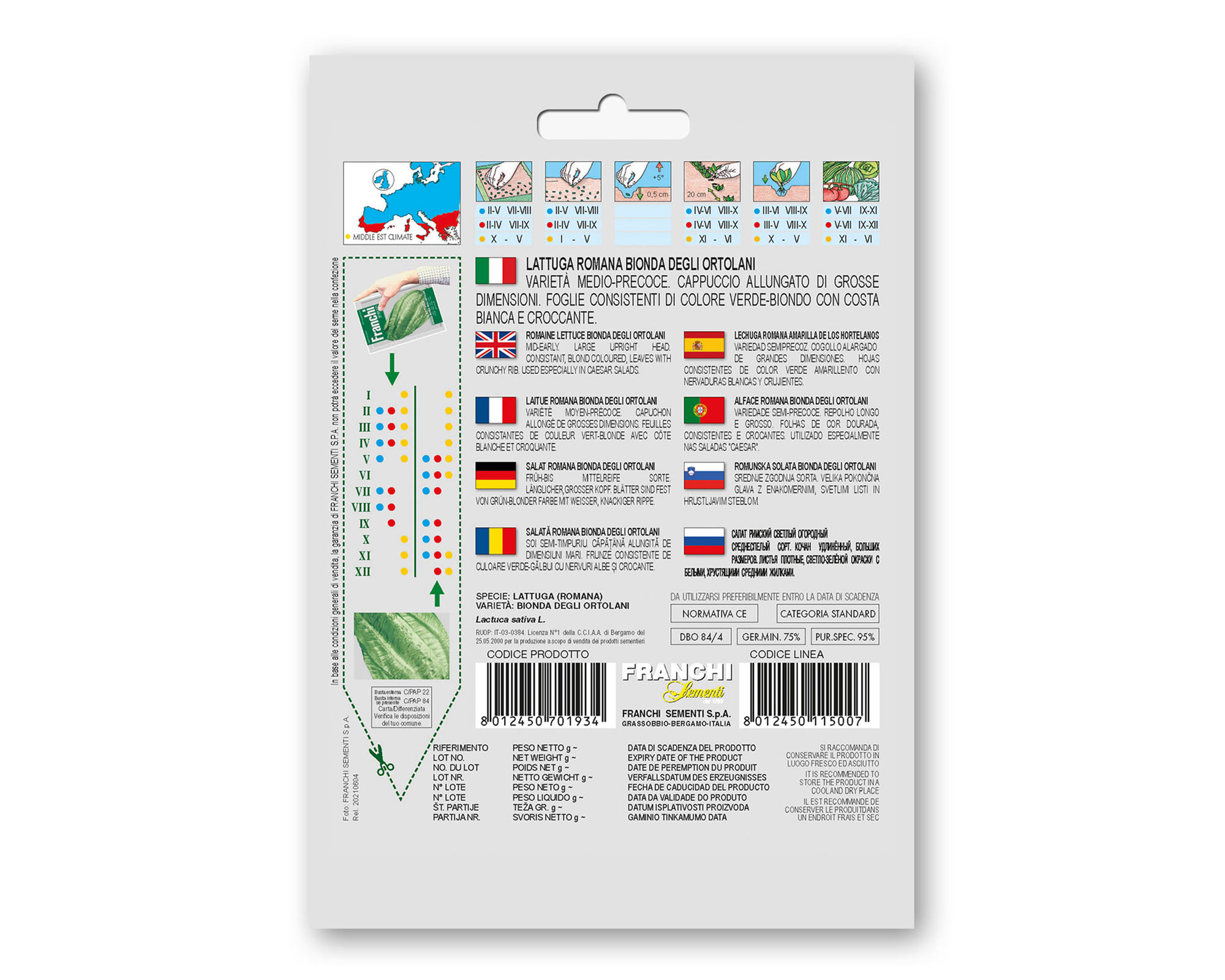 Semi di Lattuga Romana Bionda - Franchi sementi - immagine 2