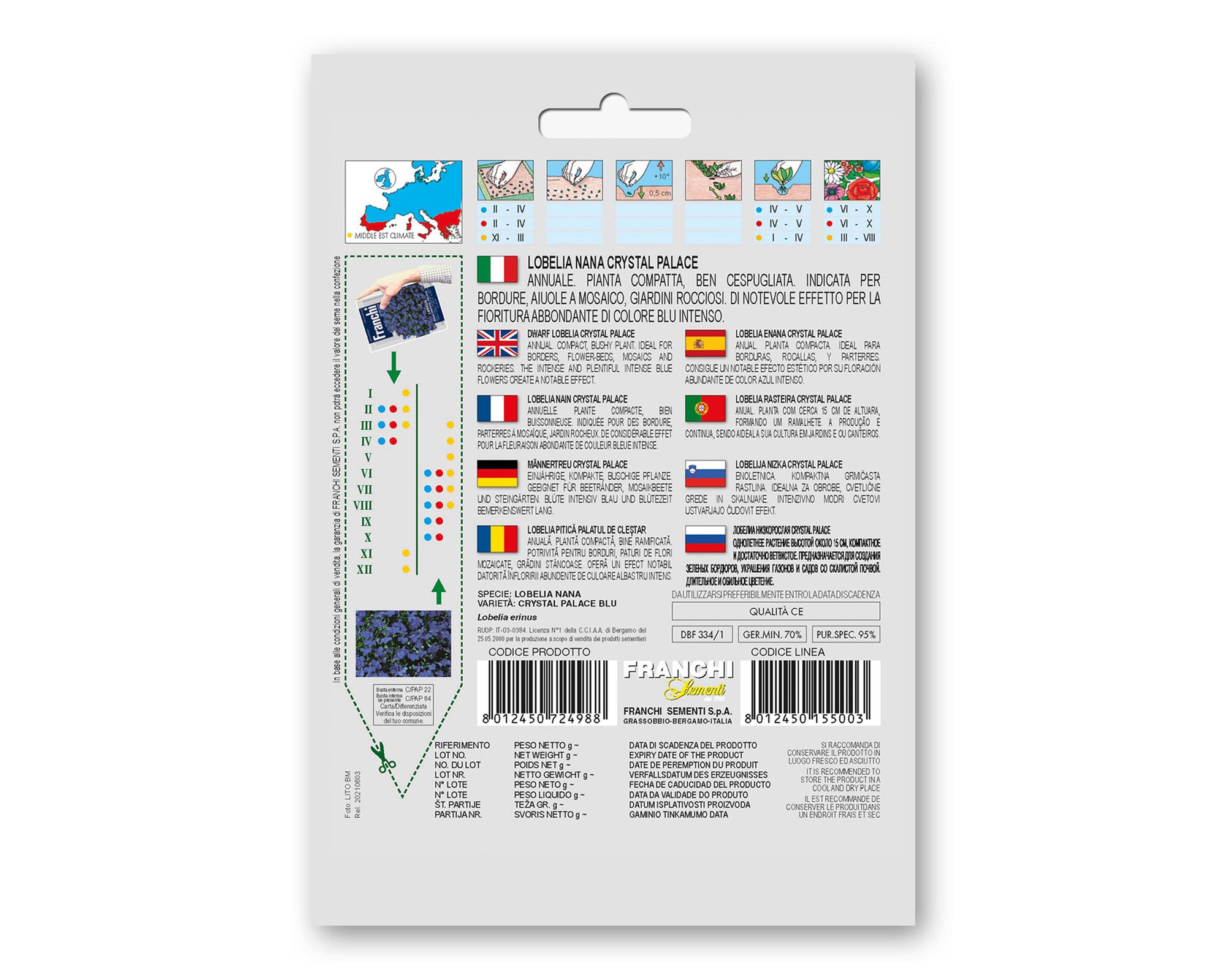 Semi di Lobelia Nana Crystal Palace - Franchi sementi - immagine 2
