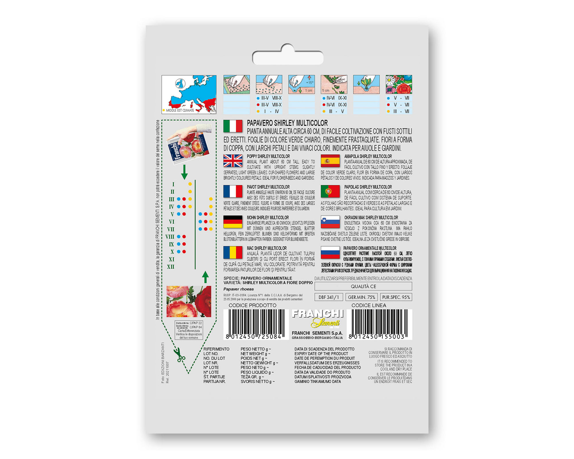 Semi di Papavero Ornamentale Shirley Multicolor - Franchi sementi - immagine 2