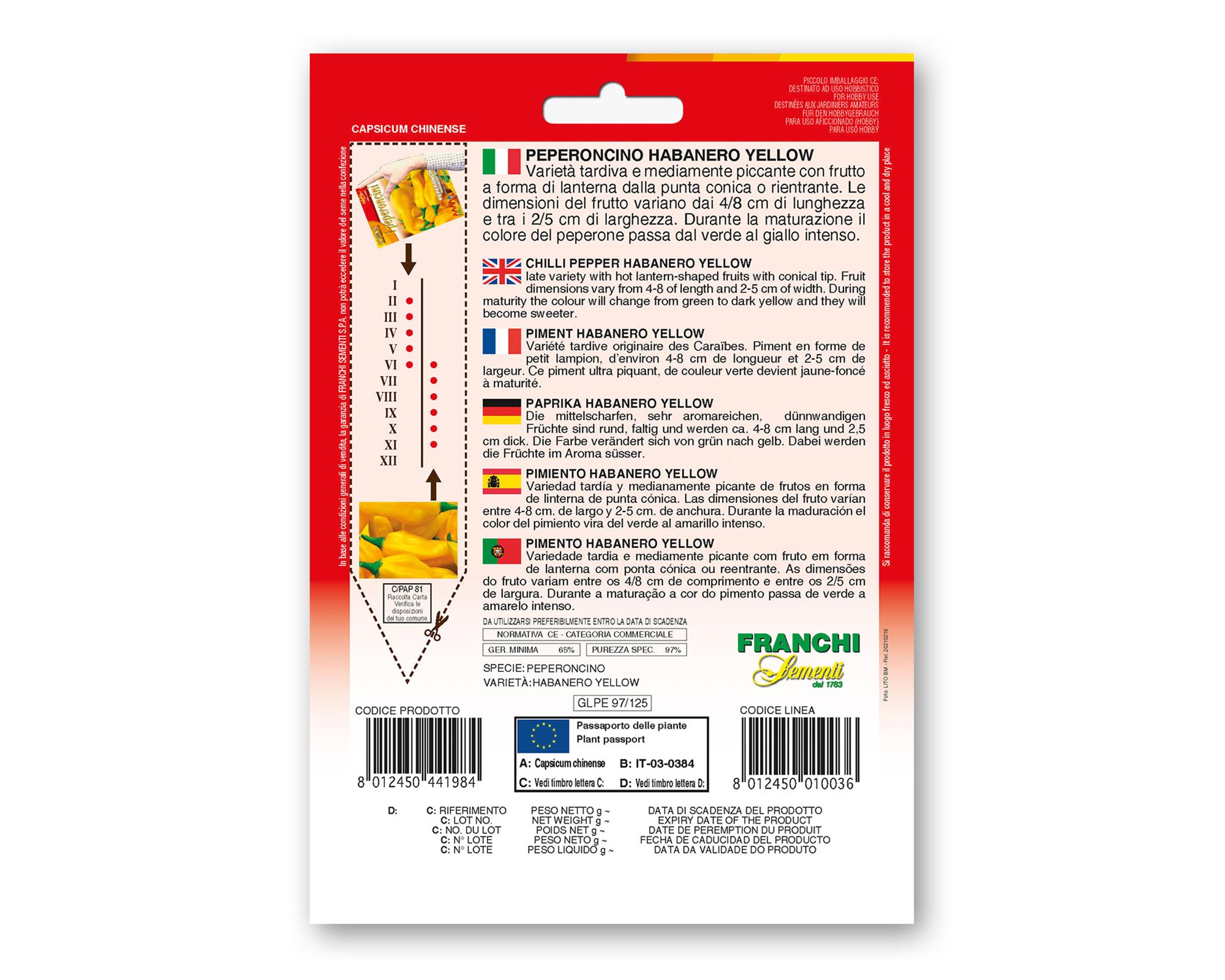 Semi di Peperoncino Habanero Yellow - Franchi sementi - immagine 2