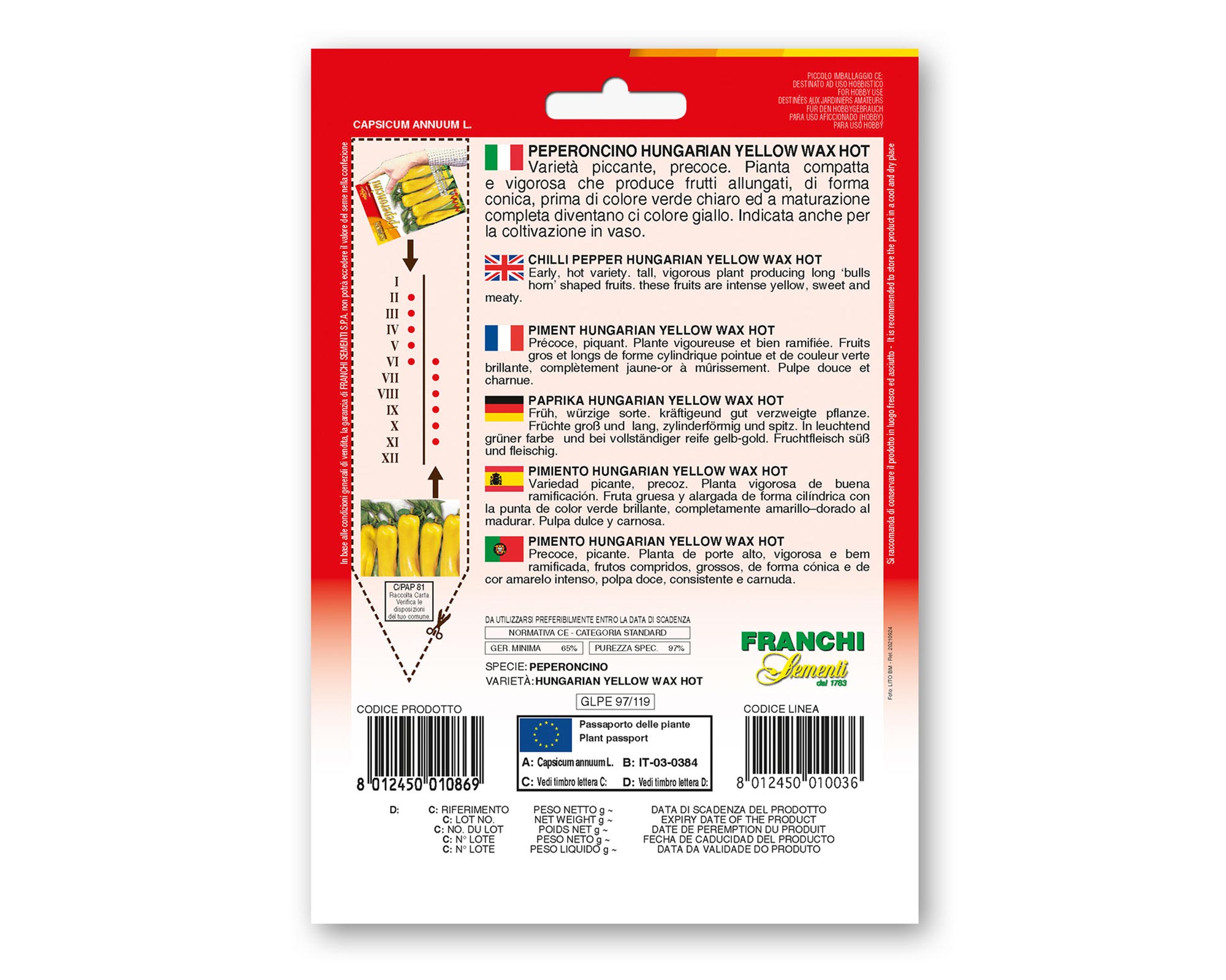 Semi di Peperoncino Hungarian Giallo - Franchi sementi - immagine 2